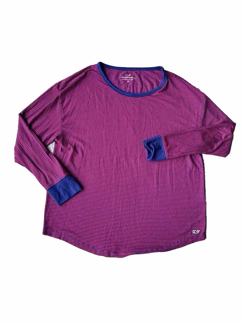 Vineyard Vines Women Striped Long Sleeve Crewneck Shirt M Red Blue  nautical